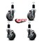 Service Caster 4'' Thermoplastic Rubber Wheel Swivel 1-1/2'' Expanding Stem Caster Set 2 Brakes, 4PK SCC-EX20S414-TPRB-2-TLB-2-112 - alternate 2